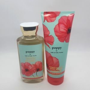 Bath & Body Works New 2-Piece Set Poppy Shower Gel & Body Cream